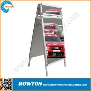 Sidewalk sign snap a frame iron board poster stand display with rider