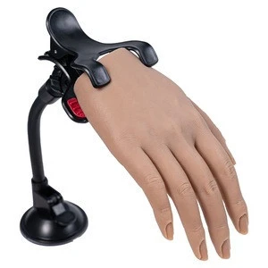 Silicone Practice Hand Movable Nail Practice Hand-Nail Art Painting Hand Model Table Clip Sucker