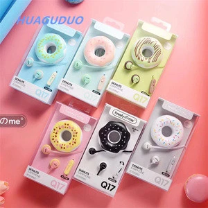 Singapore best selling smart phone accessories creative Donuts design cute earphones wired good quality shenzhen headphones