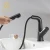 Import single handle rotatable pull out black faucet deck mounted brass basin mixer kitchen sink faucet from China