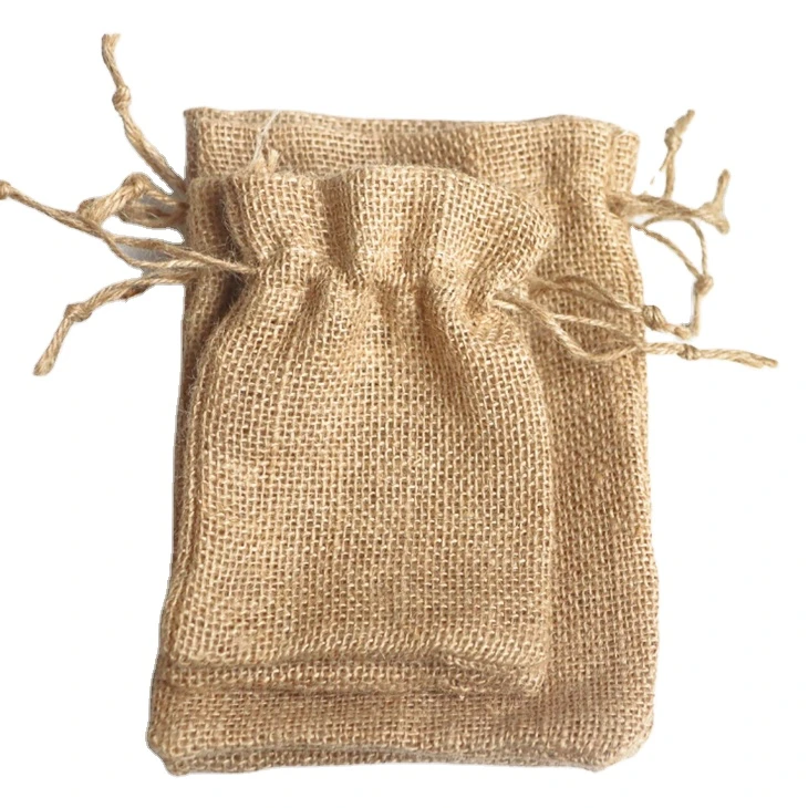 Small Burlap Gift Bags With Drawstrings Jute Hessian Product Packing Bag Gunny Rice Grain Hemp Sacks Bags