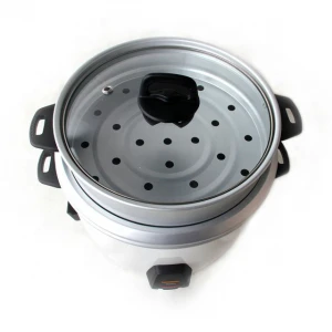 small size drum rice cooker with alu steamer and side handle