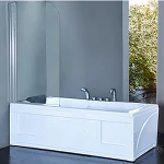 Small Space Bath Shower Glass Screen & Flexible Folding Bathtub Shower Door For Room