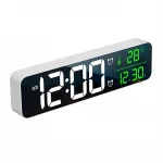 smart digital display night light digits LED display date temperature indoor desk clock wall clock with classic soothing music