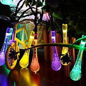 Solar String Lights LED Water Drop Fairy Lights Christmas Solar Rope Light
