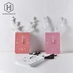 Staghorn clock creative wooden wall table decoration table Nordic wind quiet clock real wood simplicity wall clock