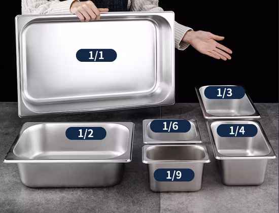 Stainless Steel 1/1 Gn Pan 40mm Restaurant Hotel Food Containers Steam Oven Accessories