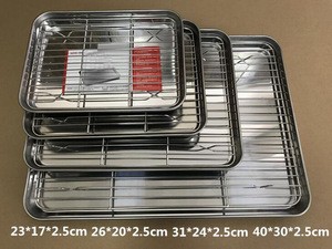 Stainless steel Baking Sheets and Racks Set Stainless Steel Baking Pan Tray Cookie Sheet with Cooling Rack Toaster oven pan tray
