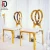 Stainless steel frame pu leather cushion gold metal wedding dining chair