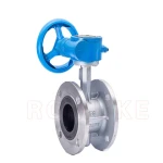 Stainless steel manual worm gear flange centerline butterfly valve