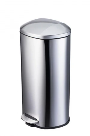 Stainless steel round pedal waste bin for household bathroom hotel office