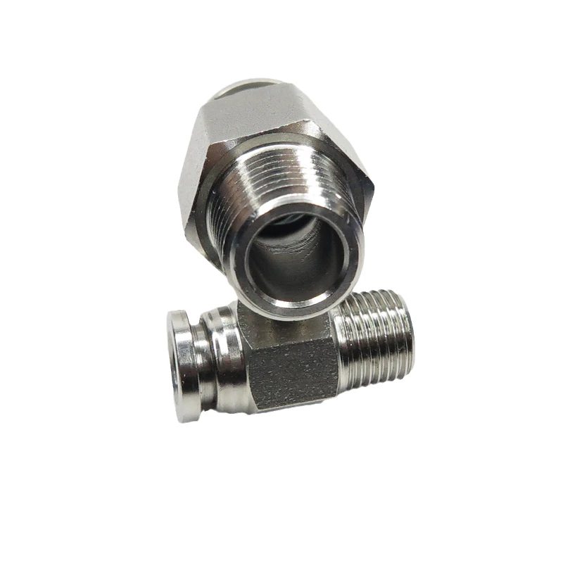 Stainless Steel Tube Fittings Stainless Steel, Male Straight One Touch Fitting, Stainless Steel Push In Tube Fitting/