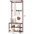 Import Standing Home Firniture Big Size Bamboo Storage Shoe Rack With Clothes Hanger from China