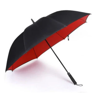 Strong windproof promotional rain umbrella  with double layer