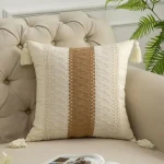 Summer Annes Boho Natural Cotton Linen Woven Cushion Cover