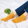 Summer Cotton Toe Socks For Women Solid Color Five Toe Female Short Socks