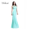 Summer sexy lime bright green evening dress ecious heavy Beaded Crystal One Piece Fishtail Sexy Prom Dresses