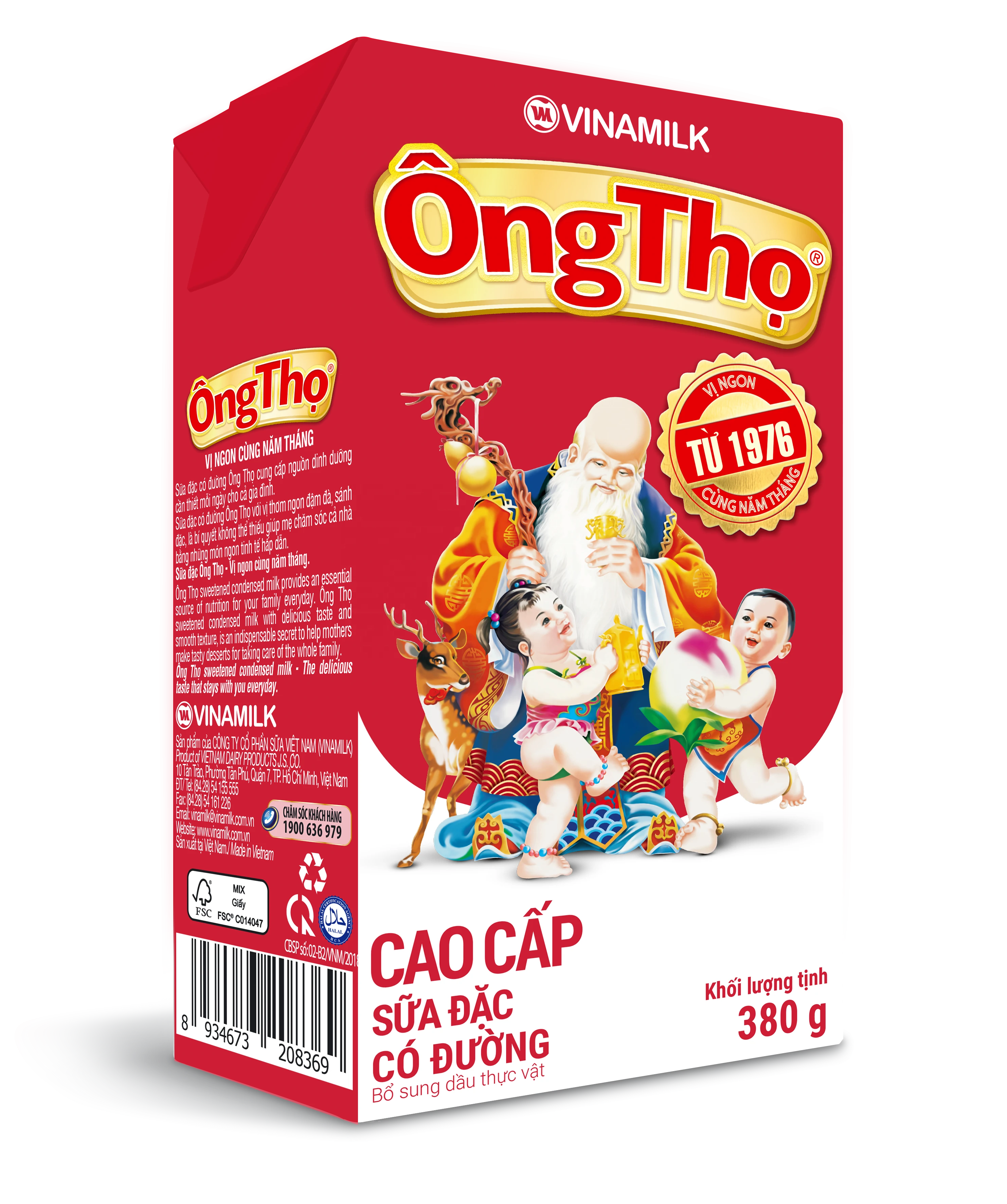 Sweetened Condensed Milk - Vinamilk- Ong Tho Brand - Red Label - Box 380g