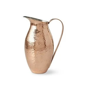 Table Decoration Copper Water Pitcher For Restaurant with Brass Handle