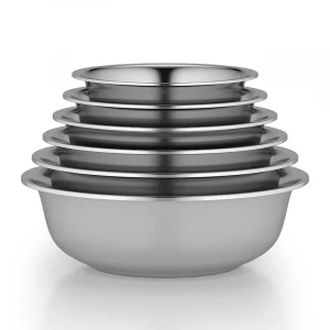 Thin Wholesale oem custom logo mixing bowl stainless steel bowl set dinnerware set