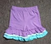 Toddler Infant casual style solid and stripes ruffle short wholesale boutique girls ruffle bottom shorts