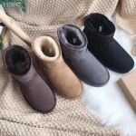 Top Quality cheap Nice winter Australia sheepskin short tube flip fur ladies suede ankle durable snow boots