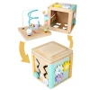Top Selling Bright Activity Cube Toys Baby Educational Wooden Beads Maze Box Toy