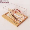 Transparent Acrylic And Wood Cell Glasses Tabletop Display Box