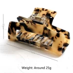 Trendy Amazon Hot Leopard Mottled Tortise Acrylic Hairpins Women Girls Big Large Resin Acetate Hair Claw Clips Accessories