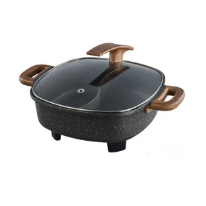 Two-flavor hot pot non-stick electric skillet