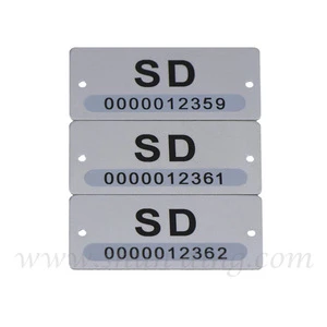 Two Holes Sandblast Metal Printed Serial Number Name Plates