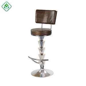 unique  design adjustable leather seats bar chair with back metal swivel bar stool with footrest