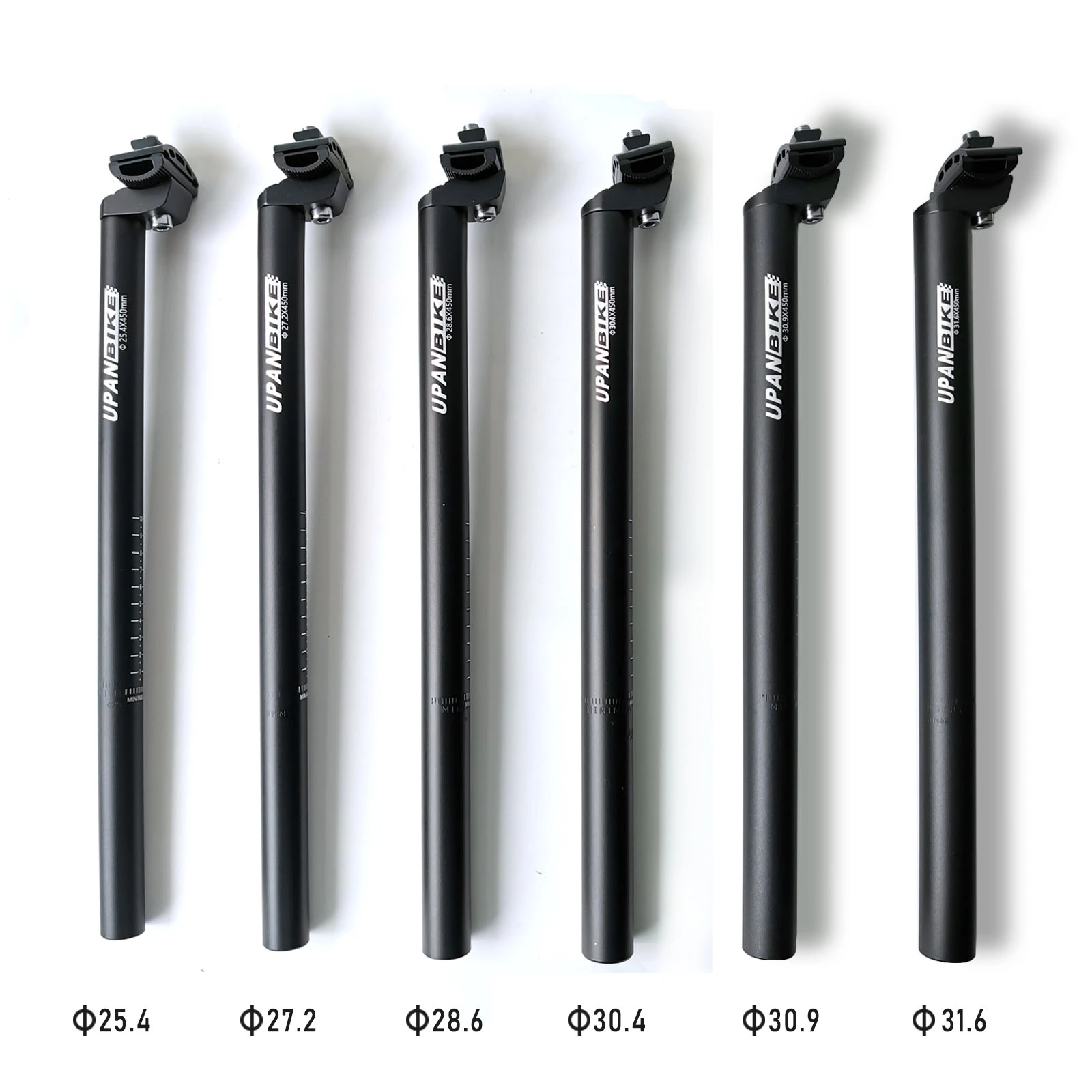 UPANBIKE Bike Seatpost 350mm/450mm 25.4mm-31.6mm Mountain Bicycle Seat Post with Adjust Clamp