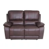 USA Stock Classic Leather Sofa Set Loveseat with Overstuff Armrest/Headrest, genuine leather sofa 2 Seater, Brown