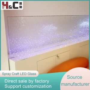 Waterproof LED laminated glass 12V DC safety luminous clear floating glass with blue lights LED for office decoration