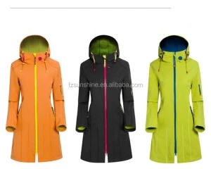 Waterproof Long Softshell Raincoat for women