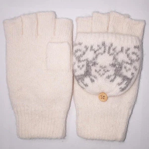 Weekday Style Knitted Hlaf Finger Lip Female Winter Warm Wholesale Woolen Gloves