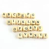 Wholesale 10mm Dice Letter Wood Beads