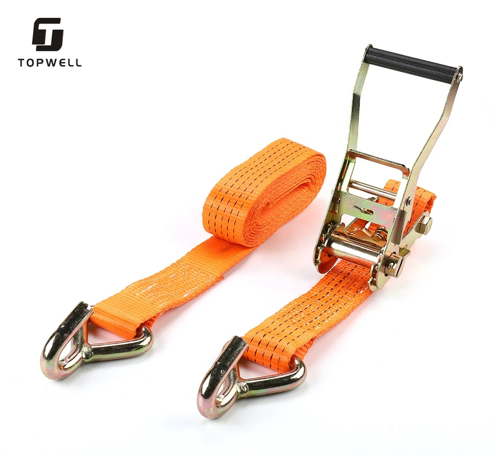 Wholesale 50mm Ratchet Tie Down Strap Cargo Lashing Strap With Double J Hooks