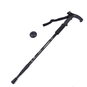Wholesale Adjustable 3 Section Carbon Anti Shock Trekking Pole Walking Stick