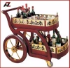 wholesale classic style wooden hotel liquor wine service cart trolley