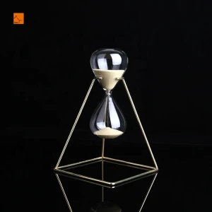 Wholesale Craft Gift Large Antique Metal Frame Gold Hourglass 10 minutes Sand Timer Sand Clock