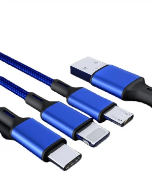 Wholesale Fashion 3 in 1 Universal  Fast Charging USB Data Cable Free Shipping