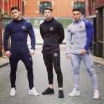Wholesale fitted fitness gym athletic sport wear zipper hoodies and jogging pants custom logo mens sweatsuit