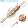 Wholesale Gingerbread Fondant Dough Mini Kids Wood Embossing Christmas Wooden Embossed Rolling Pin With Design Baking Tools