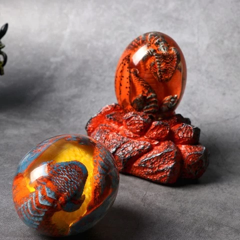 Wholesale Halloween Decorations Creative Resin Crafts Luminous Lava Dragon Eggs Dinosaur Egg Hot Souvenir