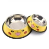 Wholesale High quality  Cartoon Dog cat food Bowls Stainless Steel Pet Feeder Dog Food feeding Bowl Anti-slip design