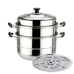 Wholesale high quality Stainless steel cooking steamer pot with visible lid