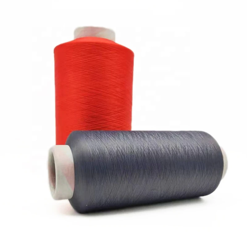 wholesale high strength semi dull filament black polyester dope dyed dty yarn