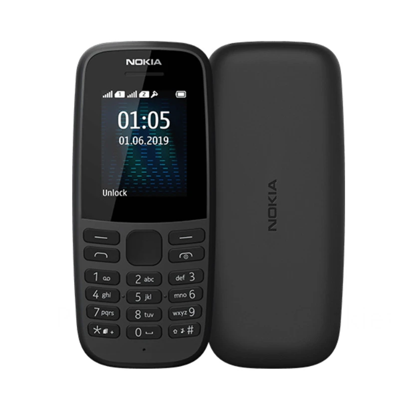 Wholesale In Stock 1:1 Nokia 105 2G Cell Phones 2MP Dual SIM Card FM Radio Unlocked Celular Basic Nokia Mobile Phones
